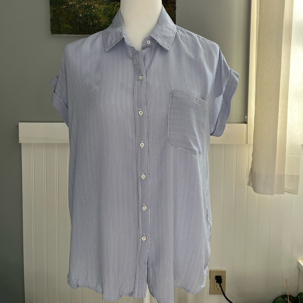 Cosmic Blue Love short sleeve blouse